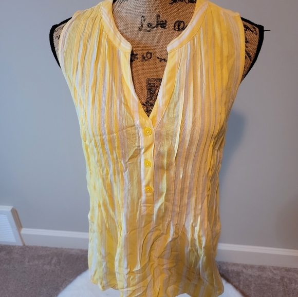 Market & Spruce Tops - Market & Spruce yellow and white striped top